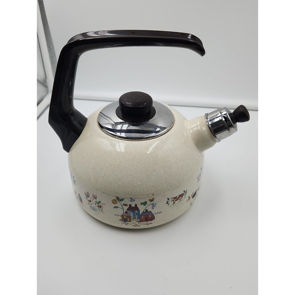 Vintage International Heartland Village Tea Kettle Cottage Core 1990’s Teakettle